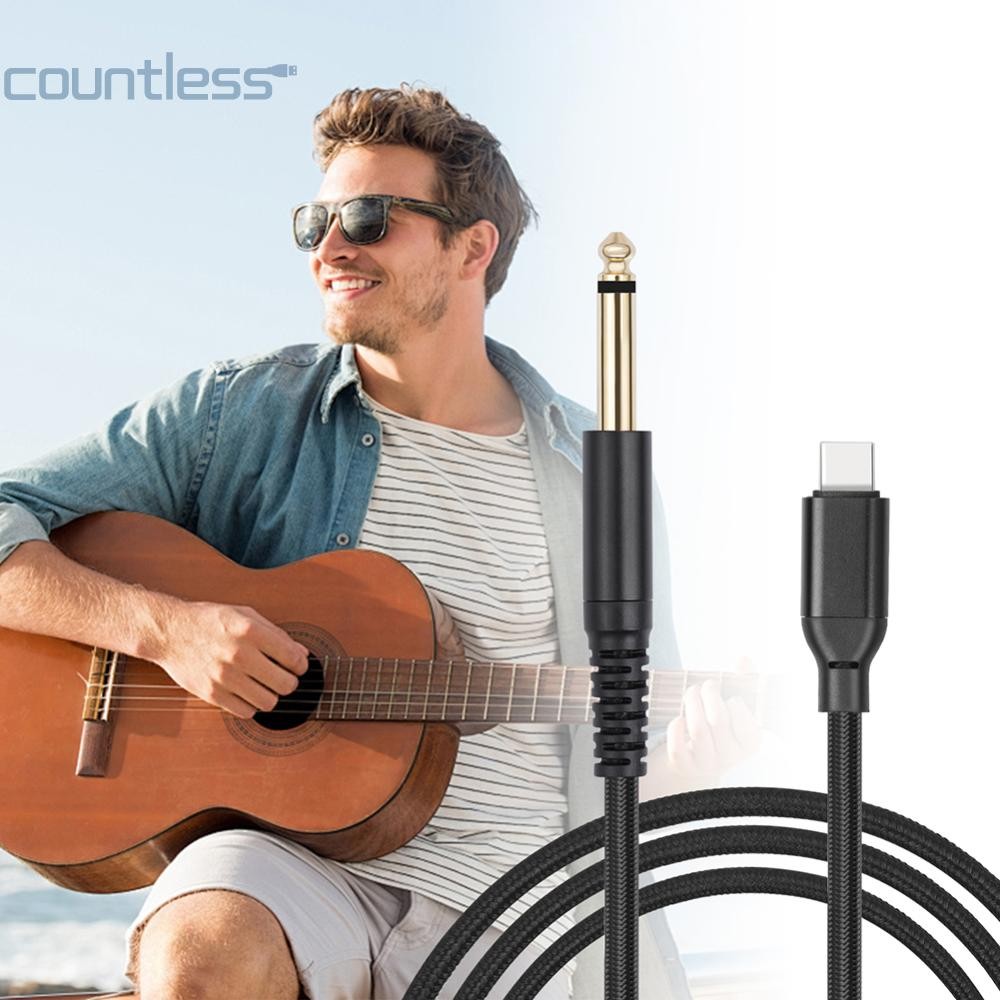1/2/3m USB C ถึง 6.35 มม.1/4 TS สายสัญญาณเสียงสเตอริโอประเภท C ถึง 6.35 มม.แจ็ค Aux สาย 6.35 มม. Mono To USB Type-C อะแดปเตอร์สายไฟบันทึก [เคาน์เตอร์]