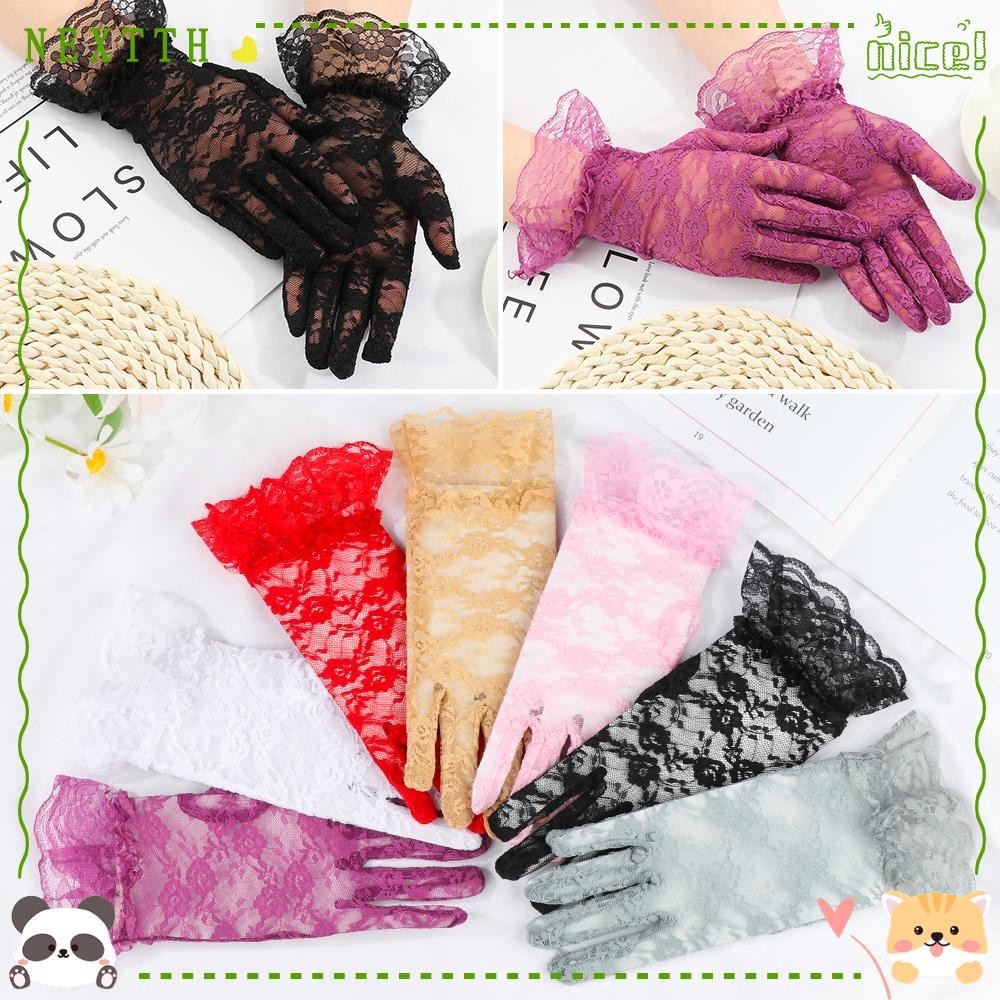 Nextth ถุงมือลูกไม้แฟชั่นงานแต่งงานฤดูร้อน Party Dressy ถุงมือ