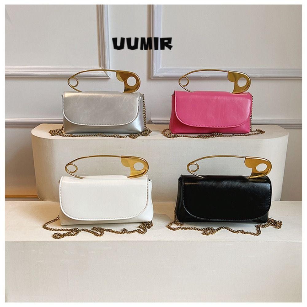 UUMIR Chains Flap กระเป๋าสะพายไหล่,ผู้หญิงแฟชั่นกระเป๋าถือหนัง PU,Dinner Crossbody Bag Small Square Bag Mini Tote Bag Pin Handbag