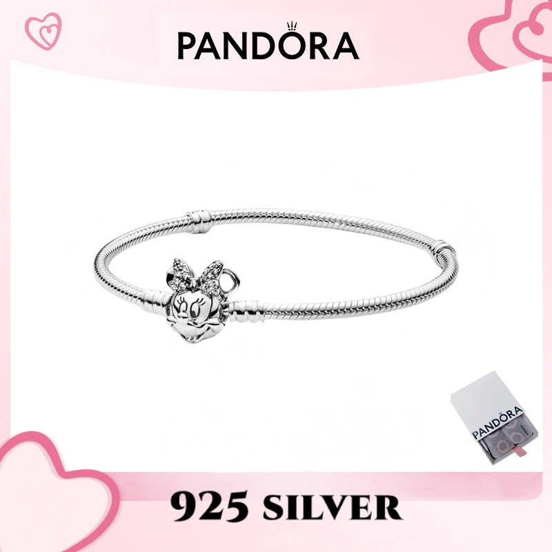 สร้อยข้อมือจี้เงินสเตอร์ลิง S925 ของแท้ 100% จาก PANDoRA สร้อยข้อมือหัวใจ Pandora Moments