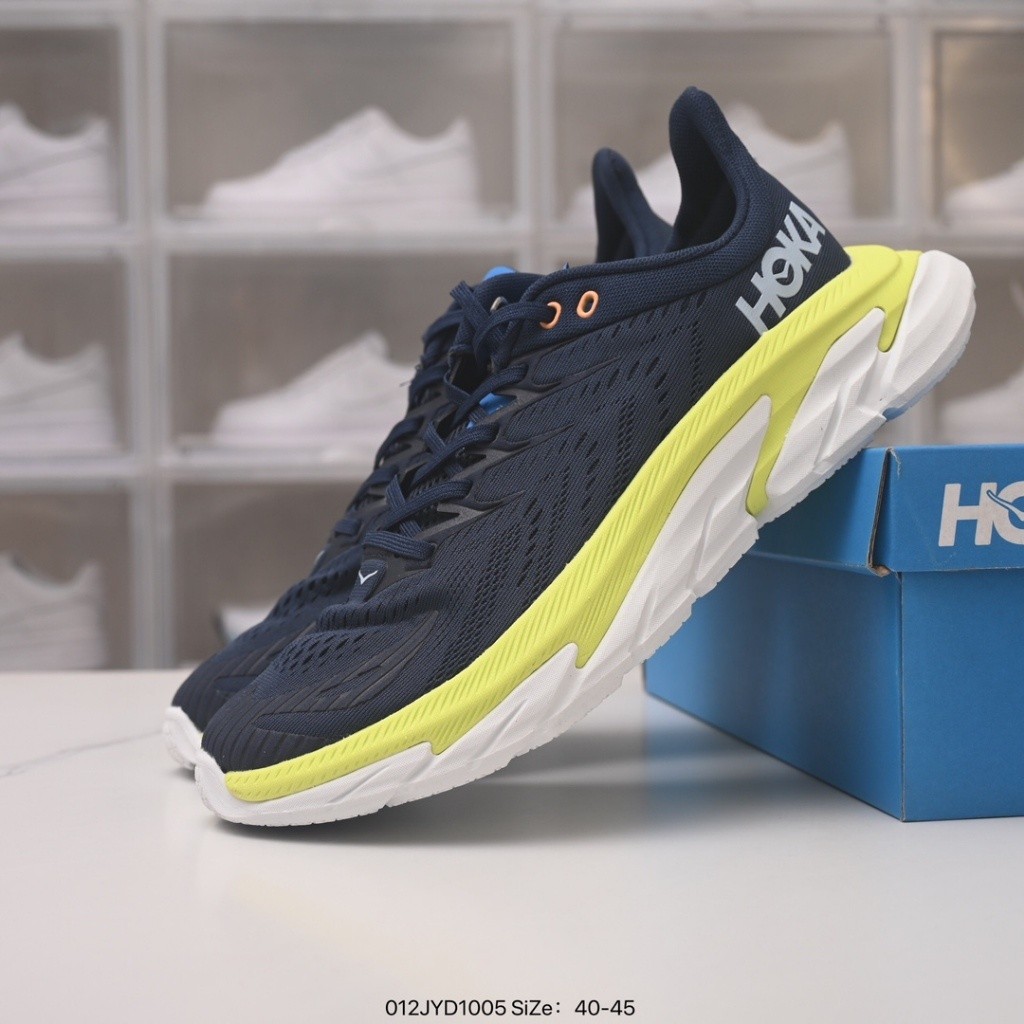 Hoka ONE ONE Clifton 8 Wide Men รองเท้าวิ่งกันกระแทกมืออาชีพ รองเท้าผ้าใบระบายอากาศน้ําหนักเบา