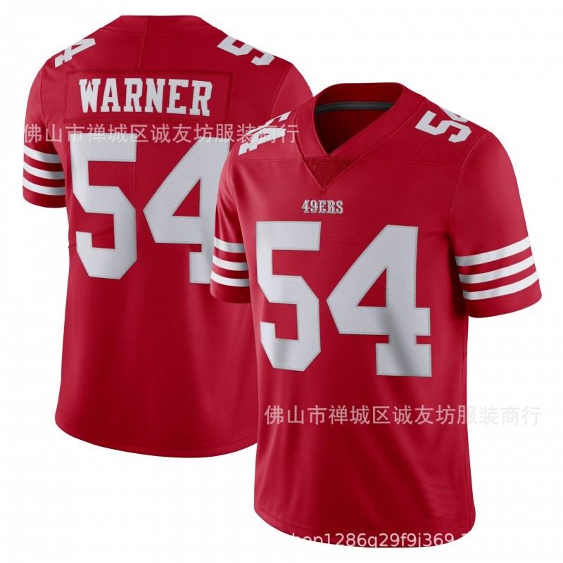 เสื้อรักบี้ NFL 49ers 54 Red 49ers Fred Warner Jersey