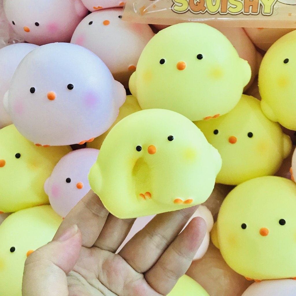 Sugar squishyสกุชชี่ ลูกเจี้ยบ สองสี สองขนาด ขนาดเล็ก ขนาดใหญ่ น่ารัก อ้วนตุ้บ หอม นุ่ม สโลว์