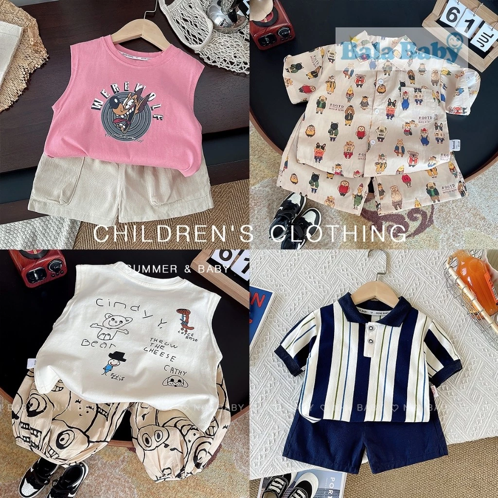 เสื้อผ้าเด็ก ชุดเซท 2 ชิ้น ชุดหล่อลูกชาย ใส่เที่ยว เสื้อเชิ้ต DXT26