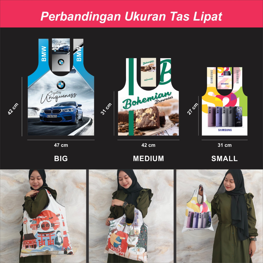 กระเป๋าช้อปปิ้งพับได้ Malaysia O2-150 Size Small Limited Malaysia SK 10 Cool Folding Totebag