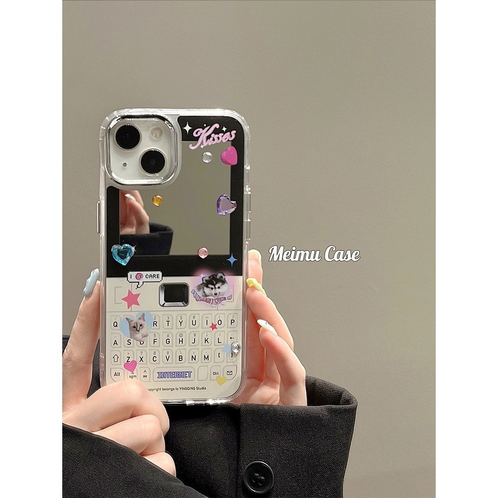 กระจกแต่งหน้านุ่มโปร่งใสกรณี Anti-Fall เคสโทรศัพท์สําหรับ iPhone 16 Promax 15 Promax 12 13 Mini 14plus 11 Pro Max X XS XR XS Max 7 8 plus Se2020 - รูปที่ 3