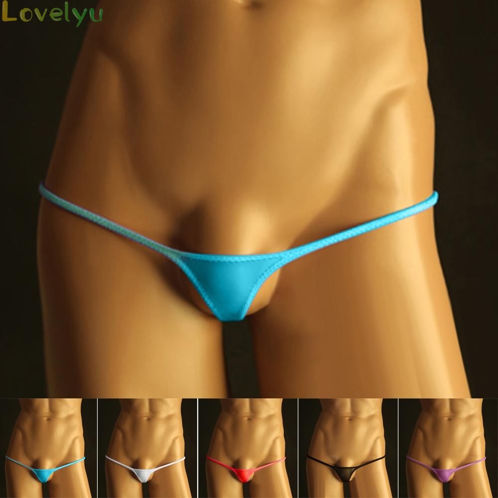 【ขายดี】Seductive Men’s G String T Back Briefs Sexy Micro Lowrise Bikini See Through Red