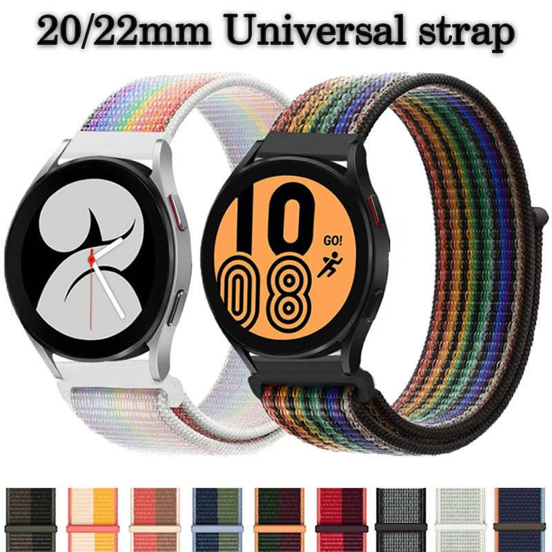 SAMSUNG 22มม.20มม.สายทอไนลอนสําหรับsamsung Galaxyนาฬิกา6 5 4 3 40 44มม.คลาสสิก43 47มม.เกียร์S3 Amazfit GTR Breathableนุ่มข้อมือกีฬาสําหรับHuaweiนาฬิกาGT2/3 Pro GT4 46มม.2i