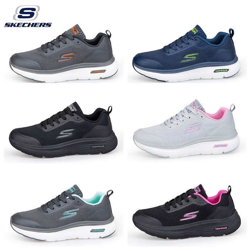 (ไซส์ 36-45) Skechers_ go run hyper burst รองเท้าวิ่งตาข่ายระบายอากาศแบบ unisex รองเท้าลําลองแบบสวม