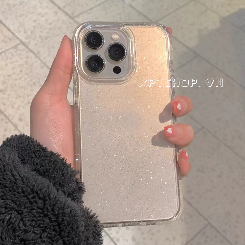 Simple Glitterเงาเคสโทรศัพท์สําหรับiPhone 16ProMax 16Pro 16 15ProMax 14 13 12 11 Pro Max XR IX 78Plusคลุมทั้งหมดปลอกอะคริลิกันกระแทก