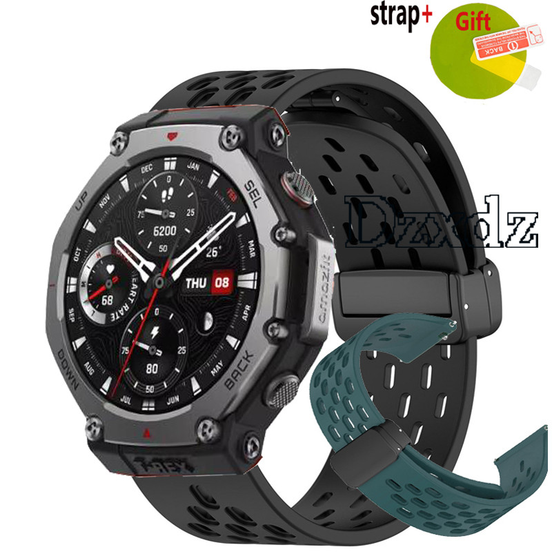 สําหรับ Amazfit T-Rex 3 สายรัดสมาร์ทนาฬิกาซิลิโคน T Rex 3 สายรัดข้อมือสร้อยข้อมือฟิล์มป้องกันหน้าจอ