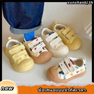 [ใหม่] รองเท้าผ้าใบลําลอง พื้นนิ่ม ลายหน้ายิ้ม สีขาว แฟชั่นฤ…