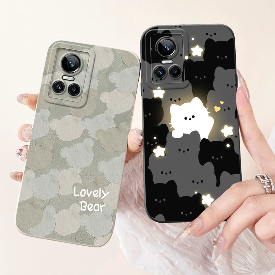 สําหรับrealme GT Neo 3 RMX3561 แฟชั่นทาสีซิลิโคนอ่อนนุ่มปลอกRealme GT Neo3 5Gเลนส์ป้องกันเคสโทรศัพท์