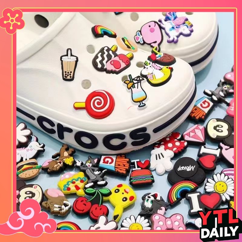 พร้อมส่งจากไทย🇹🇭 ตัวติดรองเท้า Crocs Jibbitz set แนว Street เท่ๆ Word คูลๆ จิ๊บบิท ติด รองเท้า crocs