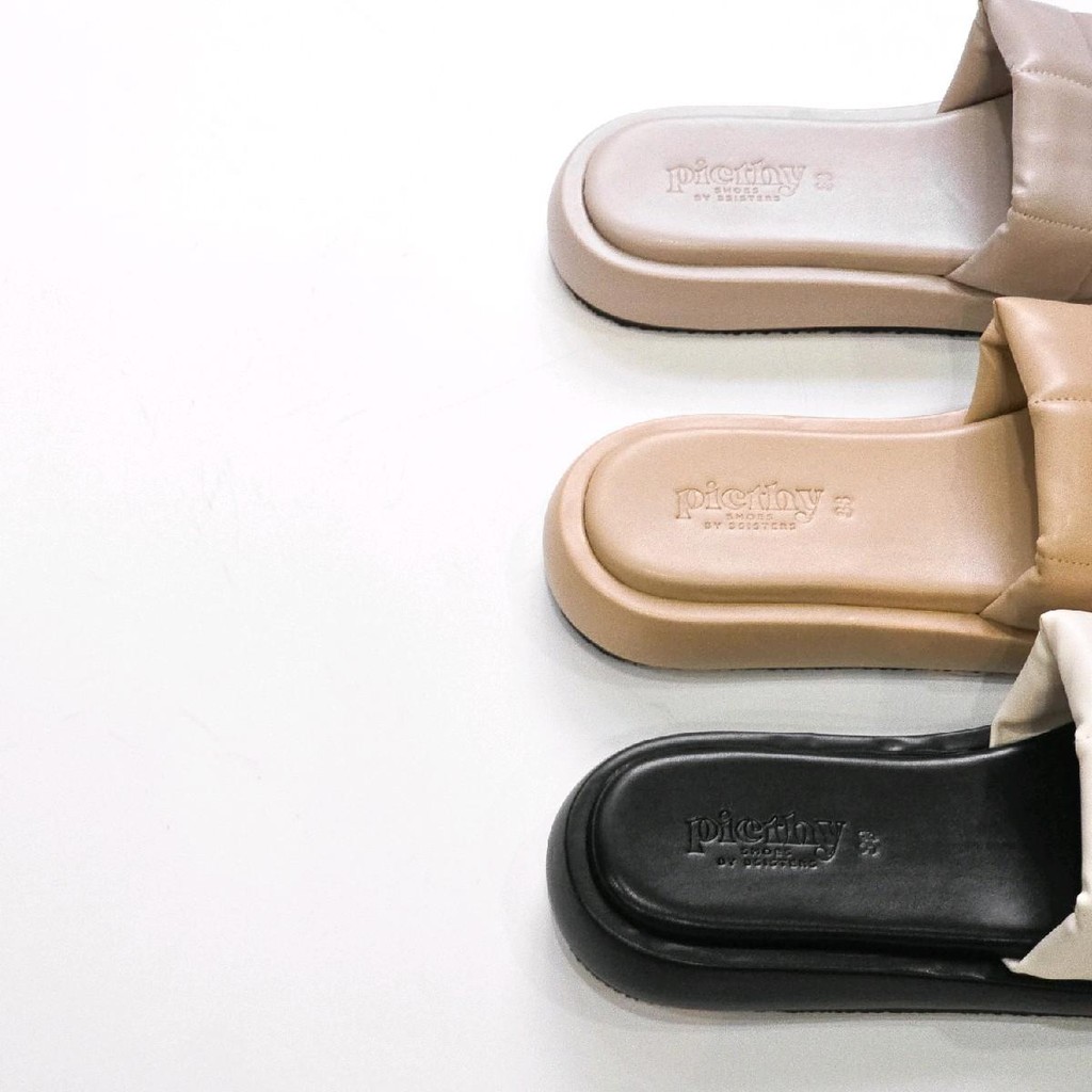 Puffy รองเท้าแตะ สี classic หน้าเท้าบุ ฟอง หน้านุ่มฟู สูง 1 นิ้ว