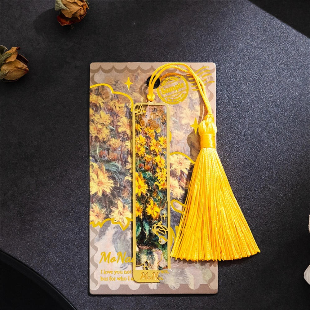 ที่คั่นหนังสือโลหะพร้อมพู่, Golden Hollow Bookmark Van Gogh ภาพวาดสีน้ํามัน Theme Book Mark ที่คั่นหนังสือสําหรับหนังสือคนรัก Writers Readers เด็กวัยรุ่นผู้ชายผู้หญิงผู้ใหญ่ ราคา ถูกที่สุด ดีลบีเคเค แกลเลอรีภาพที่ 5