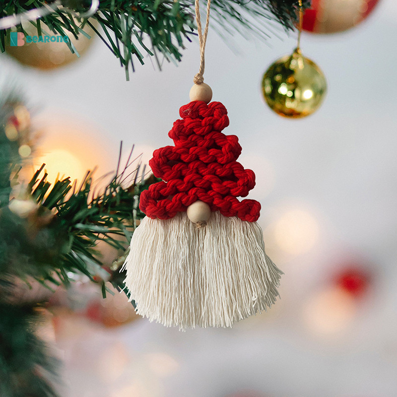 <bearone> Handmade ทอด้ายฝ้ายจี้ต้นคริสต์มาสแขวนเครื่องประดับ Xmas ปีใหม่ Navidad ของขวัญตกแต่ง Nice