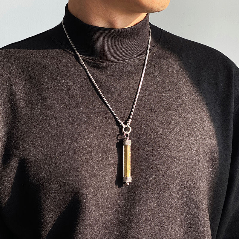 Unresticted S925 เงินสเตอร์ลิงปลอดภัยรูปแบบ Amulet Chain ผู้ชาย High-End Retro Thangka แขวนสร้อยคอสร