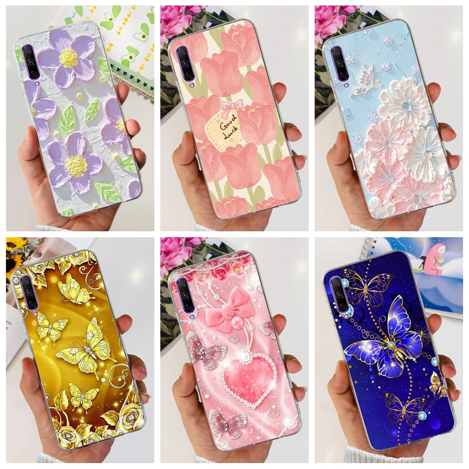 ปลอกอ่อนสําหรับ Huawei Y9s P Smart Pro 2019 กรณีดอกไม้ยอดนิยมซิลิโคนใส TPU ฝาหลังสําหรับ Honor 9X Pro HLK-L41 กันชน