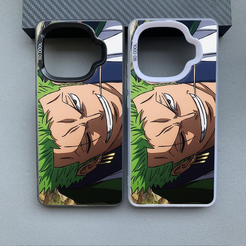 สําหรับ IQOO Z9 Turbo Z9X เทรนด์แฟชั่นอะนิเมะ One Piece Roronoa Zoro สีสัน Frosted เลเซอร์คลุมทั้งหมด PC กันกระแทกเคสโทรศัพท์