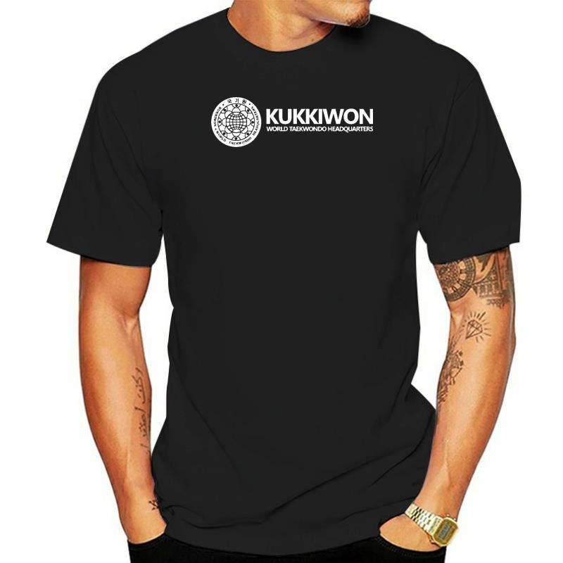 2025 ใหม่ผู้ชาย T เสื้อ KUKKIWON World Taekwon 4 สีดําผู้ชายสบายผ้าฝ้ายเสื้อยืด Tee เสื้อ