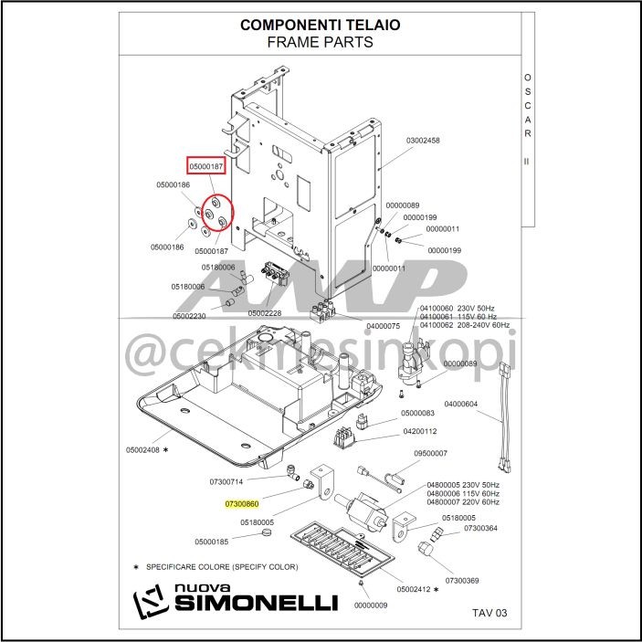 ต้นฉบับ Nuova Simonelli Oscar I / Oscar II ใส่หัวกลุ่มไนลอน Oscar