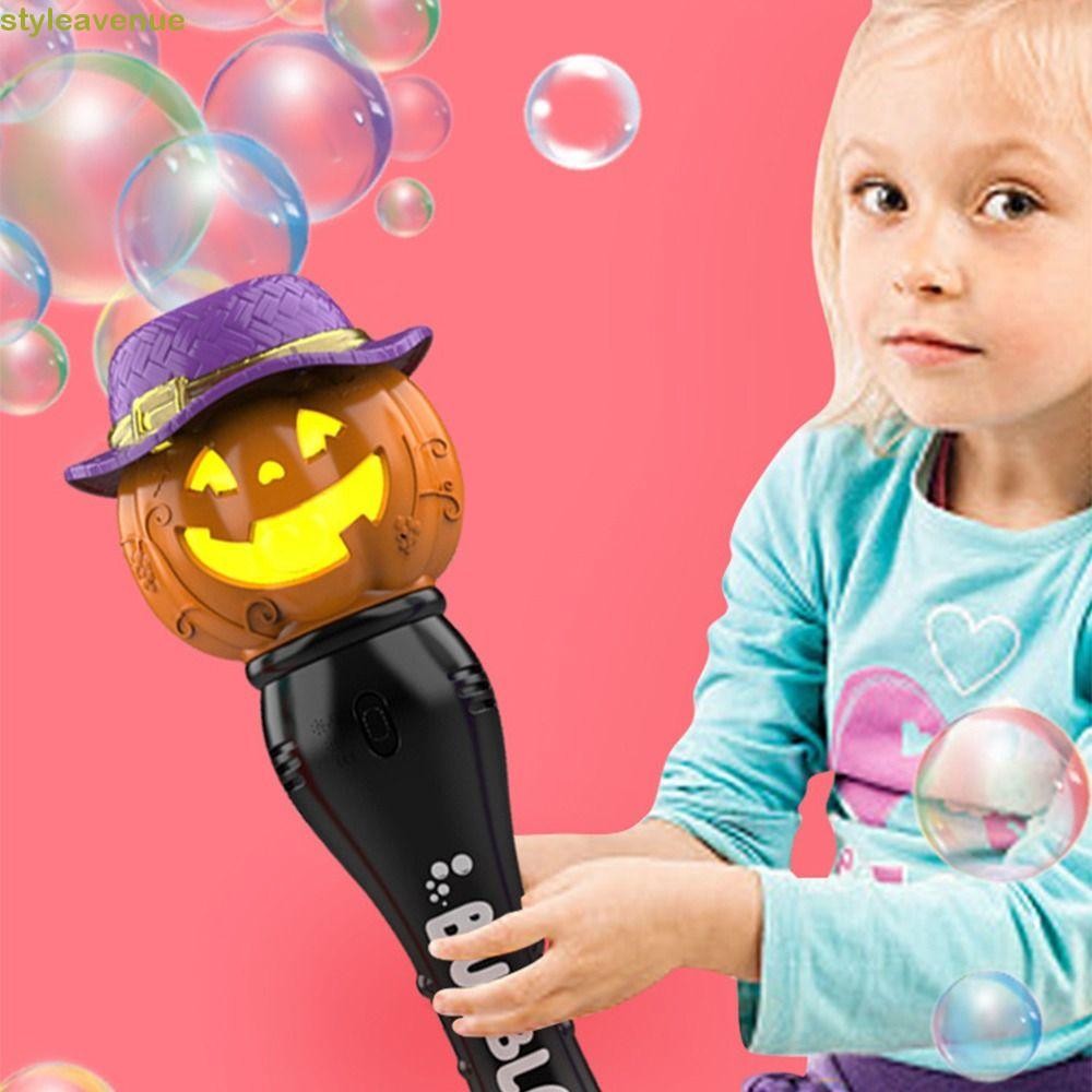 Styleavene ฟักทองบับเบิ้ล|เครื่องทําฟองฮาโลวีนสร้างสรรค์|ของขวัญ Light Up สบู่ดนตรีแบบพกพา Water Launcher คริสต์มาส
