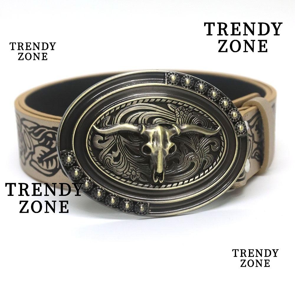 Trendyzone เข็มขัดหนังนูน, Harajuku Y2K เข็มขัดสไตล์โบฮีเมียน, ผู้หญิงผู้ชาย Hip Hop Punk Rock เข็มขัด