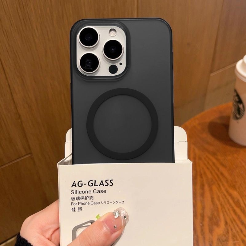 Ultrathin Frosted เลนส์ฟิล์มชาร์จไร้สาย Hard Case สําหรับ Apple IP IPhone 11 12 13 14 15 16 Pro Max 14 15 Plus สําหรับสาวโทรศัพท์ปลอก Peak bLUE