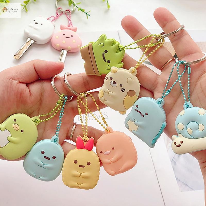 ปลาค็อด น่ารักกุญแจป้องกันกรณีอุปกรณ์เสริมน่ารักความงามการ์ตูนอะนิเมะพวงกุญแจชุดกาวอ่อนของเล่นใหม่