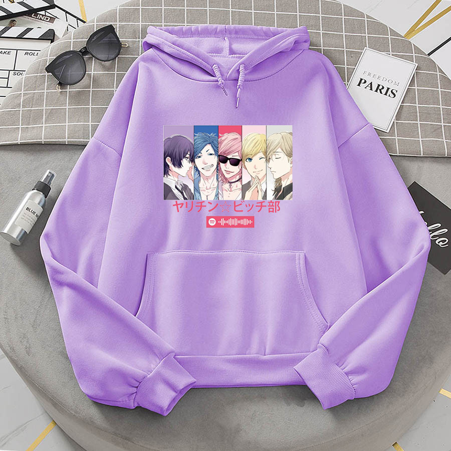 อะนิเมะ Yarichin Club Ayato Yuri Hoodies Maga Yui Tamura และเพื่อนกราฟิก Hoody Harajuku Hoodies