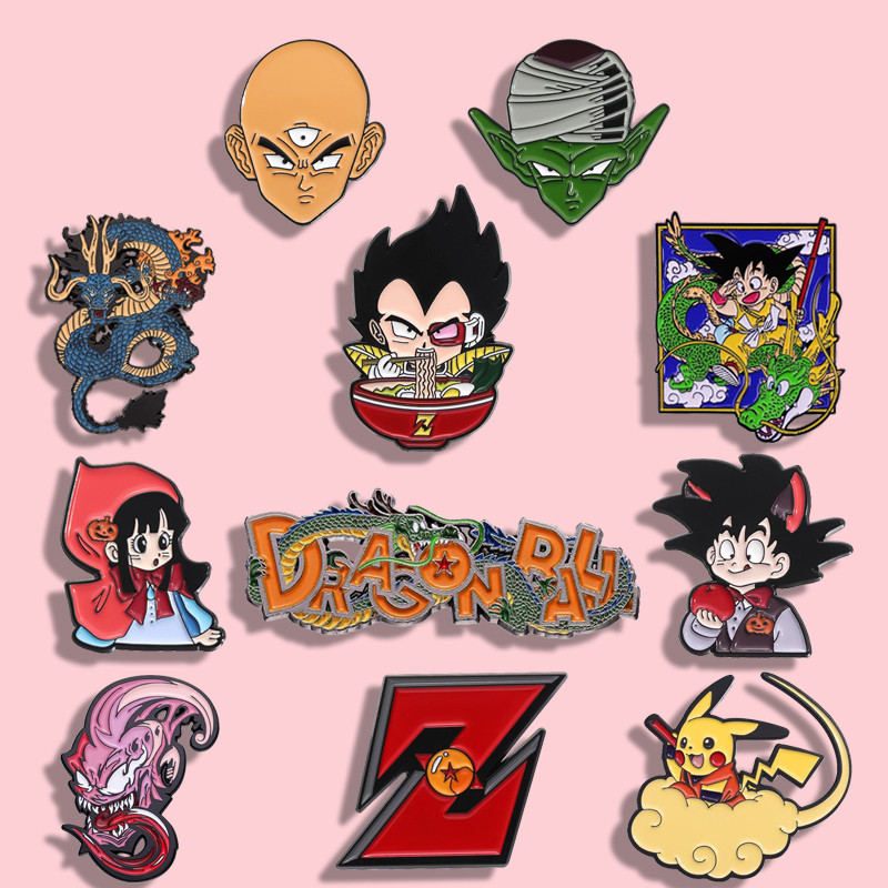 11รูปแบบอะนิเมะญี่ปุ่นdragon Ball Seriesเข็มกลัดเคลือบSuper Saiyan Son Gokuกระเป๋าเป้สะพายหลังBadgeเสื้อผ้าแฟชั่นอุปกรณ์เสริมของขวัญสําหรับเพื่อนเครื่องประดับ