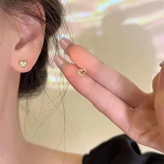 ต่างหูขนาดเล็กเรียบง่าย ส925 ต่างหูเงินเกาหลี