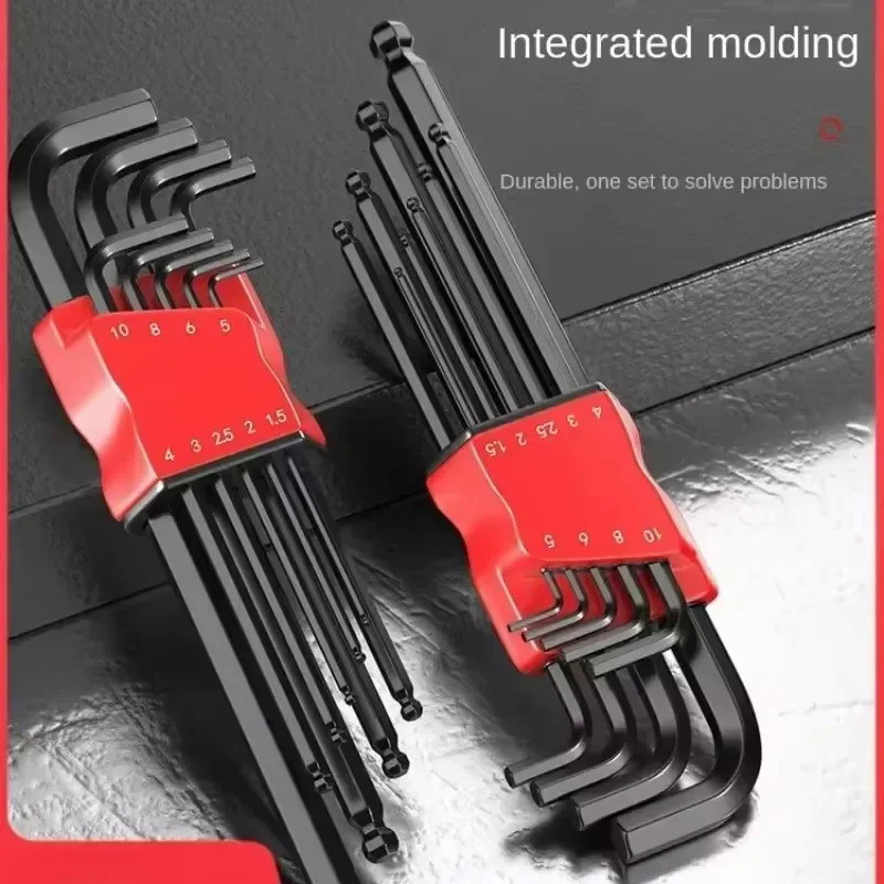1 Set 9PCS L Type Double-End Screwdriver Hex Wrench Set Allen Key Hexagon Flat Ball Torx Star Head S