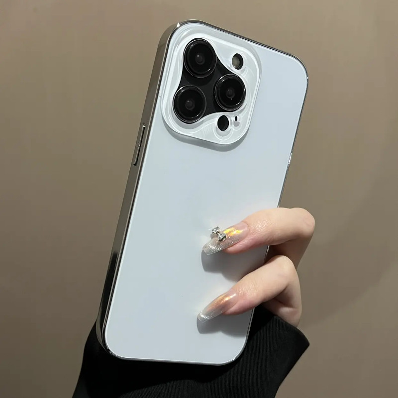 หรูหรา Electroplated ขอบฝ้าวินาทีเปลี่ยน 16 เคสโทรศัพท์สําหรับ iPhone16 Pro Max 15 14 13 12 11 Pro Max กล้องกันกระแทกป้องกันการตกฮาร์ดปกหลัง