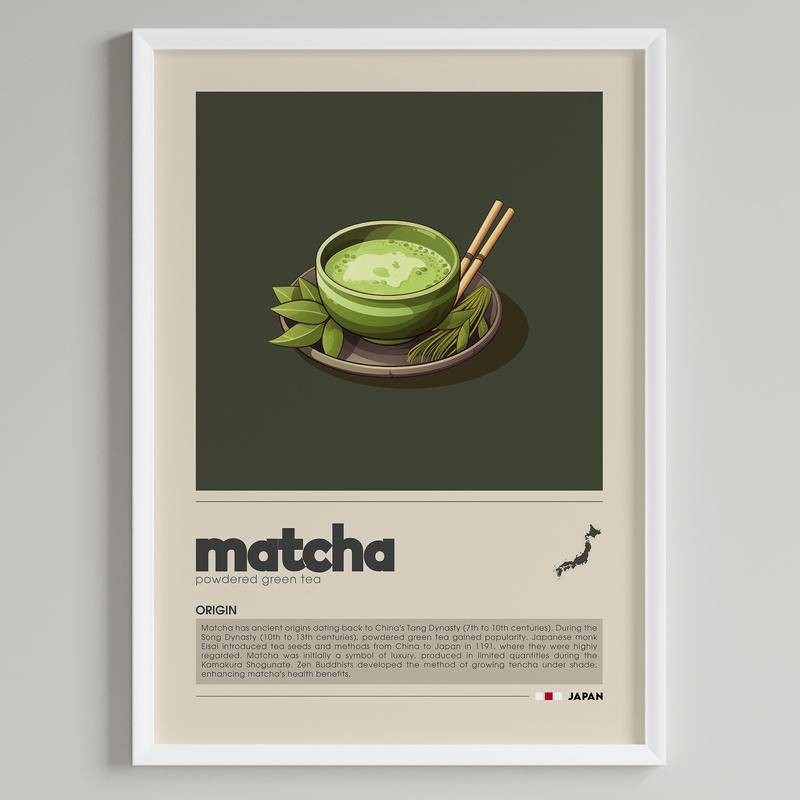 พิมพ์ผ้าใบ Matcha Wall | ศิลปะการตกแต่งผนังโปสเตอร์มัทฉะ