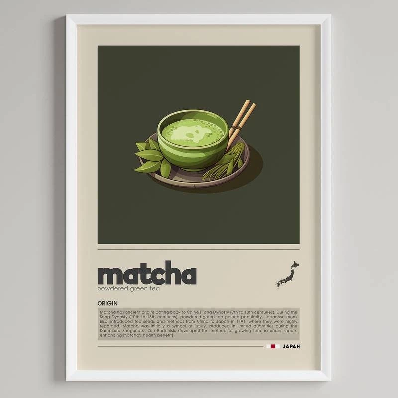 พิมพ์ผ้าใบ Matcha Wall | ศิลปะการตกแต่งผนังโปสเตอร์มัทฉะ