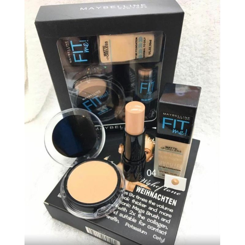 MAYBELINE FIT ME MAKE UP SET 3IN1 Foundation+คอนซีลเลอร์สติ๊ก+แป้ง