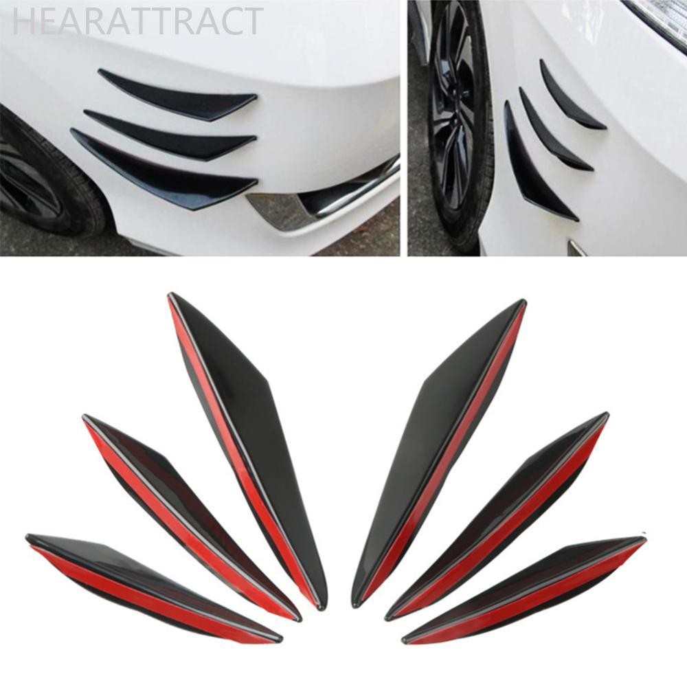 Hearattract 4/6 ชิ้นรถกันชนหน้า Lip ตกแต่ง Diffuser Shunt Fin Body สปอยเลอร์ Canard Universal Auto ดัดแปลง Canard ชิ้นส่วนภายนอก F4M3
