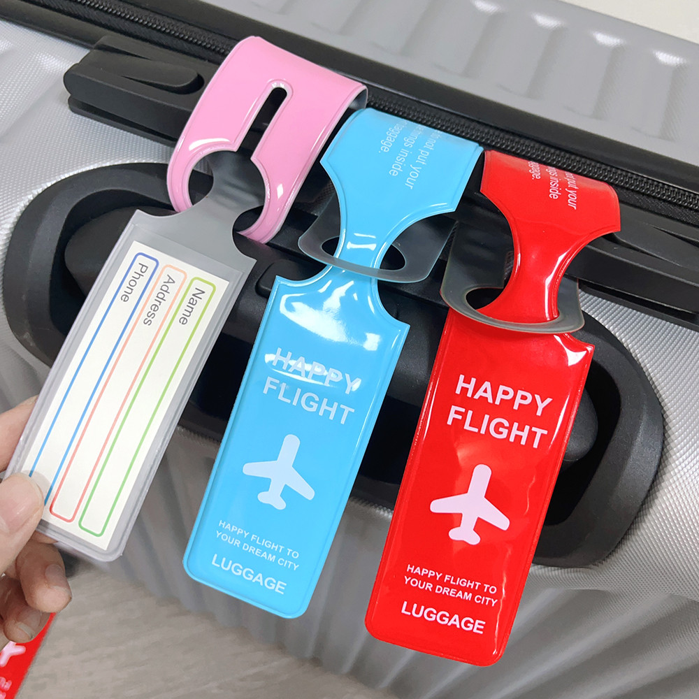 1-5 ชิ้น Anti-Loss PVC Strip แท็กกระเป๋าเดินทาง - Boarding Pass Checked จี้ - กระเป๋าเดินทางแท็กระบุ - ทนทาน หนา สีสันสดใส - อุปกรณ์การเดินทาง
