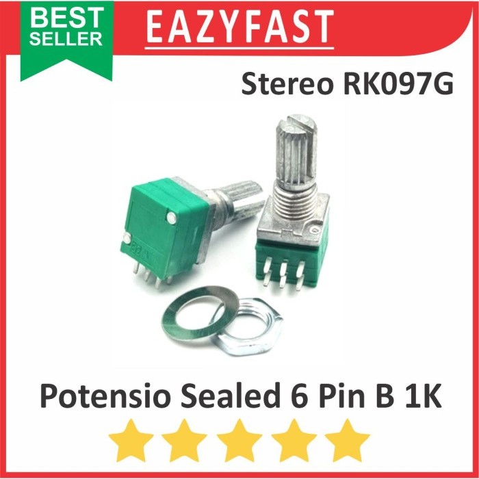 HIJAU Potentiometer ปิดผนึกสเตอริโอ B1K 1K B 1 K โอห์ม 6P 6 P ขา Potentiometer Potentiometer Potenti