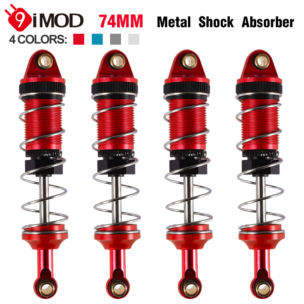 9imod 4PCS RC รถโช้คอัพ 74 มม.อลูมิเนียมอัพเกรดโช้คอัพไฮดรอลิกสําหรับ 1/12 MN128 MN86 G500 RC รถอะไหล่อัพเกรด