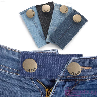 SUY กระดุมขยายเอวกางเกงยีนส์ 1ชิ้น กระดุมขยายเอว ปุ่มหนัง jeans buttons