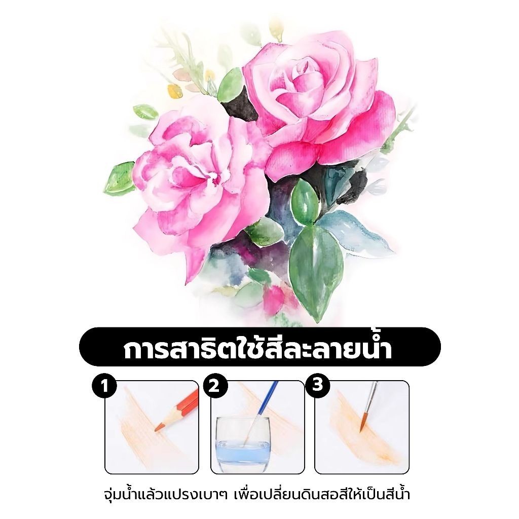 ดินสอสีไม้ สีไม้ 12สี/24สี/48สี ดินสอสีไม้ เครื่องเขียน ดินสอสี แท่งยาว สำหรับงานศิลปะ - รูปที่ 5