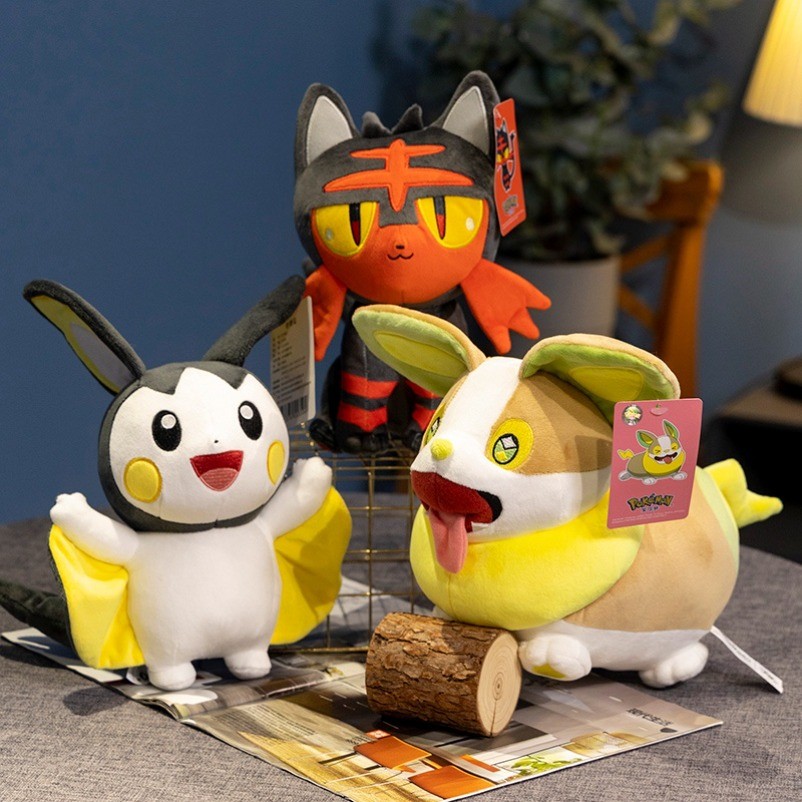 ตุ๊กตาของเล่น Pokémon Yamper Emoma Litten ตุ๊กตาผ้ากํามะหยี่ของเล่นวันเกิดวาเลนไทน์ของขวัญคริสต์มาส