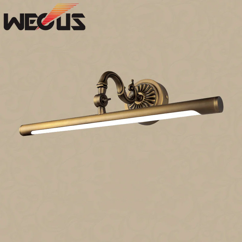 Vintage Copper Bathroom Wall Light Led 8W 45CM Europe Mirror Lamp for Bedroom Dressing Vanity Room P