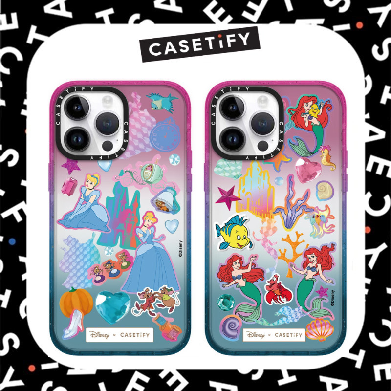 【Cotton Candy】casetify The Mermaid Princess Pattern เคสกันกระแทกสําหรับ iPhone 16ProMax 16Pro 16 14 13 12 15 Pro Max เคสโทรศัพท์