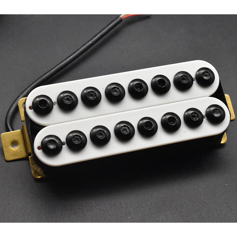 CL-กีตาร์ไฟฟ้า Double Coil Guitar Dual Block Pickup 8 String ร่มกีตาร์ไฟฟ้า Pickup สีขาว Frameless P