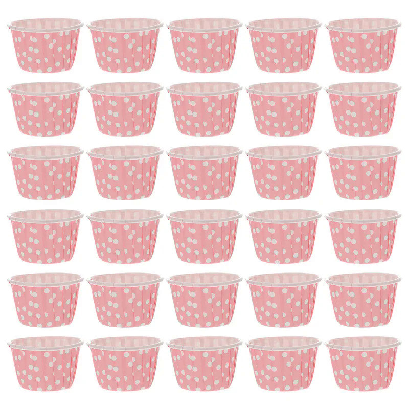 50pcs Useful Dessert Bowls Ice Cream Paper Bowls Disposable Paper Cups (Pink)