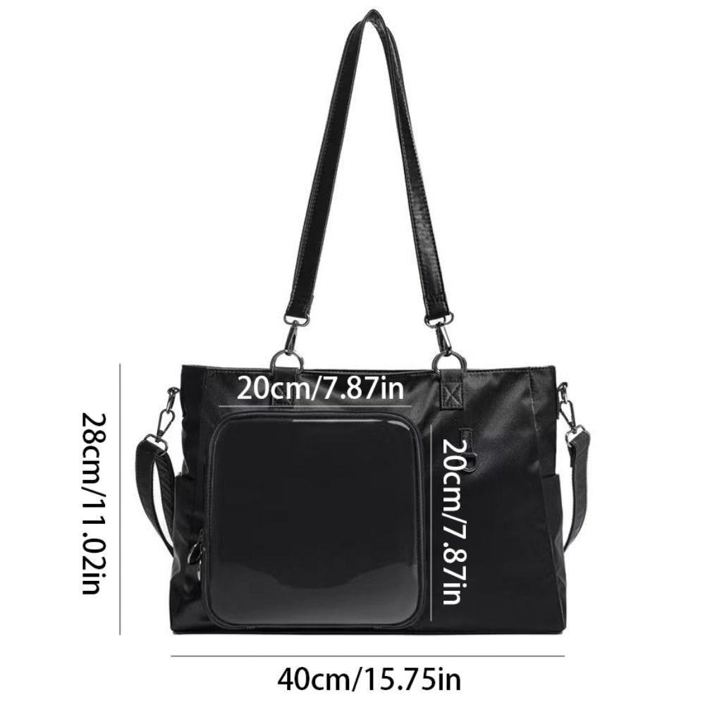 Homehaven กระเป๋าใส Itabag, Clear ความจุขนาดใหญ่ Commute Ita กระเป๋า, แฟชั่นไนลอน Creative DIY ตุ๊กตาไหล่กระเป๋า JK